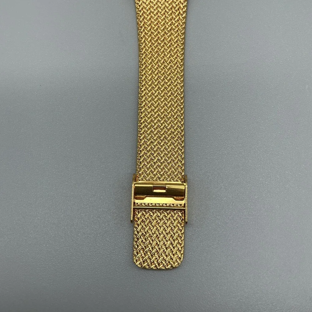 Xavier Mens Watch 25mm Black Dial Gold Tone CRYSTAL CRACKED New Battery